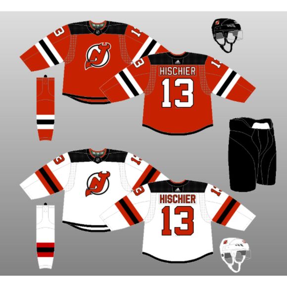 Adidas NHL Team Issued Hockey Game Socks Men's XL New Jersey Devils Away Uniform - Picture 4 of 4